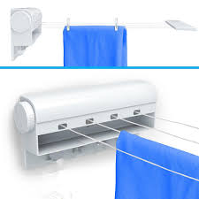 Simply stretch out your outdoor retractable clothesline, pin your laundry, and let the sun do its job. Wall Mounted Clothes Hanger Dryer Hanger Clothesline Outdoor Laundry Washing Line Drying Rack Buy At A Low Prices On Joom E Commerce Platform