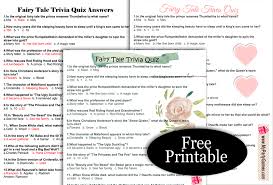Have fun making trivia questions about swimming and swimmers. Free Printable Fairy Tale Trivia Quiz