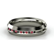 Men S Sterling Silver Ring With Ruby Black Diamond Mens Wedding Rings Black Black Diamond Ring Engagement White Gold Rings