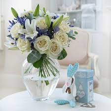 A great way to congratulate loved one on the birth of a baby boy. Baby Flower Gifts Online