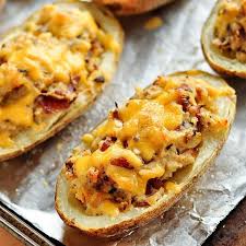 Recipe Bacon Cheddar Twice Baked Potatoes Recipe Super Bowl Food Easy Vacation Meals Twice Baked Potatoes