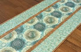 Quilted Teal Medallion Table Runner Quilted Teal Table Runner Teal Green Brown Table Runner Modern Tab Modern Table Runners Quilted Table Runners Teal Table