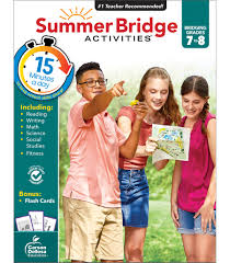 Each book is a bridge between grades, helping children retain what they learned at the very end of each book is a certificate of completion, a complete answer key, a sheet of star stickers, and several pages of cardstock flashcards to cut out. Summer Bridge Activities Grades 7 8 Workbook For Summer Learning Loss Math Reading Writing And More With Flash Cards Summer Bridge Activities 0044222242725 Books Amazon Ca