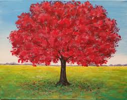 Live Red Oak Tree Landscape Acrylic Painting Tutorial Free Lesson Fall Tree Painting Acrylic Painting Trees Fall Landscape Painting
