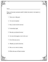 Declarative And Interrogative Sentence Types Christmas Types Of Sentences Sentences Worksheets For Grade 3