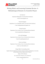 Contoh review artikel yang baik adalah artikel tersebut ditulis sesuai dengan struktur kepenulisan yang telah ditetapkan. Pdf Writing Matrix And Assessing Literature Review A Methodological Element Of A Scientific Project