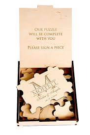 The missing piece puzzle company is a leader in making white puzzle pieces that are used as wedding guest book puzzles. Amazon Com Alternative Wedding Guest Book 20 236 Pieces Wood Monogram Guestbook Wedding Puzzles Guestbook Sign Custom Guest Book Unique Guestbook Wedding Gift Ideas Handmade