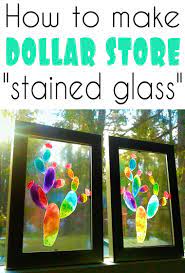 The design repeats on all four sides for viewing from any direction that is created by a cool white led light. Turn Dollar Store Items Into Beautiful Faux Stained Glass Windows Window Crafts Painting On Glass Windows Diy Stained Glass Window
