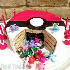 Diy Pokemon Cake Surprise Pinata Pokeball Cake Red Ted Art Make Crafting With Kids Easy Fun