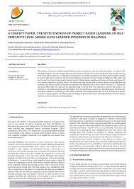 Check spelling or type a new query. Pdf A Concept Paper The Effectiveness Of Project Based Learning On Self Efficacy S Level Among Slow Learner Students In Malaysia