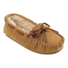 Girls Minnetonka Cassie Slipper Size 3 M Cinnamon Suede