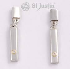 Dce28 Cornish Tin Bar Drop Earring With 2mm Diamond Available Www Stjustin Co Uk 10th Anniversary Gifts Diamond Jewelry Diamond