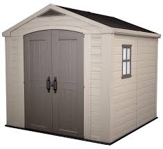 Keter Factor Outdoor Plastic Garden Storage Shed Beige 8 X 8 Ft Amazon Co Uk Garden Outdoors Outdoor Storage Sheds Outdoor Sheds Garden Storage Shed