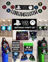 A Personal Favorite From My Etsy Shop Https Www Etsy Com Ca Listing 584812982 Playstation V Xbox Birthday Party Birthday Party Set Video Games Birthday Party