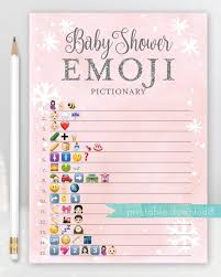 The emoji game has become a trendy baby shower game. Pin By Elsie Pallanes On Baby Shower In 2021 Baby Shower Winter Winter Baby Shower Themes Snowflake Baby Shower