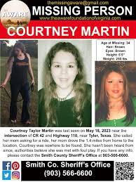Missing person poster for Courtney Martin