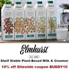 Elmhurst Shelf Stable Plant Based Milk Creamer Coupon 10 Off Sitewide Code Buddy10 In 2020 Plant Based Plant Based Milk Creamer
