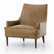 Danya Mid Century Modern Taupe Leather Accent Chair In 2020 Leather Armchair Leather Accent Chair Leather Chair