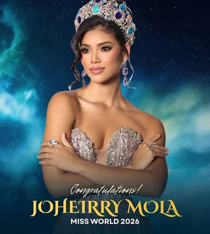 Joheirry Mola is Miss World 2026 from Dominican Republic. 🇩🇴