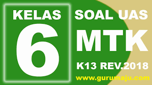 Prota dan promes matematika kelas 6 sd semester 1 kurikulum 2013 rev 2018. Soal Uas Pas Matematika Kelas 6 Kurikulum 2013 Revisi 2018 Guru Maju