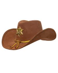 Brown Sheriff Hat With Star Gold Tassels Buy Horror Shop Com