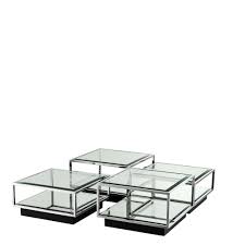 The wonderful contrast of materials turns it into an instant f Tortona Set 4 Coffee Table Eichholtz Fmdesign Elements