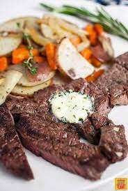 Add potatoes, peas and carrots and simmer 1/2 hour to 1 hour or until vegetables are tender but not mushy. Grilled Chuck Steak With Compound Garlic Butter Sunday Supper Movement