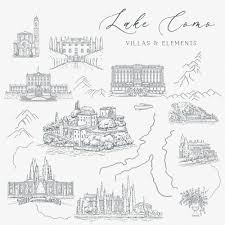 Hand-drawn Lake Como Wedding Map, Italian Villas, Wedding Venue Sketch,  Wedding Invitation Map Creator, PNG, Vector Art - Etsy