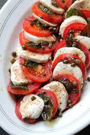 caprese salad with fried capers and basil recipes vegetarian salads caprese salad