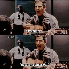 Screaming Intensifies Screaming Jake Peralta Playing Guitar Know Your Meme