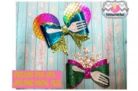 Download Free Svg Mermaid Princess Ariel Inspired Mouse Ears Hair Bow Template
