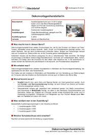 Die vorlage eignet sich besonders im schulumfeld und kann von hand ausgefüllt werden. Dekorvorlagenhersteller In Steckbrief Berufenet