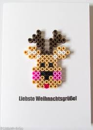 Weihnachtskarte Rentier Von Lisbeth Erika Auf Dawanda Com Hama Perlen Weihnachten Bugelperlen Hama Perlen Muster