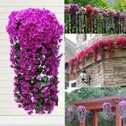 Turnmeon artificial flowers outdoor, 8 bundles faux flowers plants outdoor uv resistant greenery shrubs plants artificial fake flowers indoor outside hanging planter home garden decor(yellow). 2 77