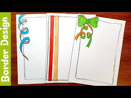 Ribbon Draw Border Designs On Paper Border Designs Project Work Designs Borders For Projects Youtube Borders For Paper Border Design Paper Design
