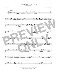 I believe i can fly is a 1996 song written, produced and performed by american r&b singer r. I Believe I Can Fly Saxophone Sheet Music By R Kelly Other
