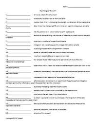 Psychological Research Quiz Or Worksheet For Psychology Psychology Psychology Student Worksheets