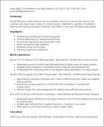 Professional Mechanical Sales Engineer Templates To Showcase Your Talent Myperfectresume