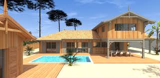 Construction D Une Cabane Bois Avec Piscine Et Studio A La Teste De Buch Mcc Construction Cabane Bois Maison Bois Maison Ossature Bois