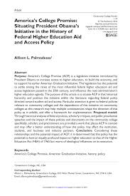 I am in the marquis who's who in american junior colleges in america, 1977 no, really! Pdf Americas College Promise Situating President Obamas Initiative In The History Of Federal Higher Education Aid And Access Policy
