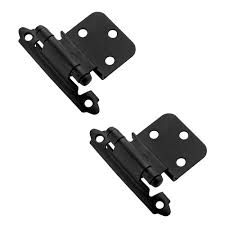 Self Closing Face Mount Cabinet Hinges Self Closing Face Mount 3 8 Inset Hinge Pair In Flat Black Amerock Bpr3428fb
