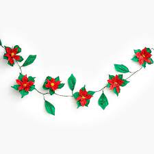 Poinsettia Paper Flower Garland Paper Flower Garlands Paper Wreath Christmas Paper Flowers