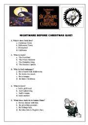 Many were content with the life they lived and items they had, while others were attempting to construct boats to. Nightmare Before Christmas Fun Movie Quiz Multiple Choice Easy Esl Worksheet By Ww222