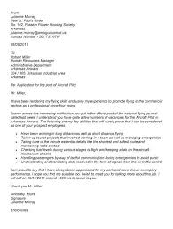 aviation resume cover letter example