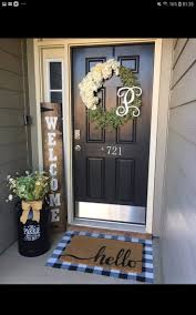 Decorations For Front Door Love The Rugs Front Porch Decorating Porch Decorating Door Decorations