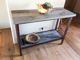 Reclaimed Oak And Steel Entry Table By Green Wood Artisans Llc Phoenix Az Green Wood Reclaimed Oak Entry Table