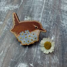 wooden brooch