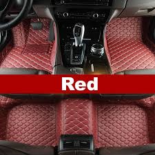 Luxury Diamond Stitched Floor Mats Red Alfa Romeo Full Set Luxury Diamonds Car Floor Mats Fit Car
