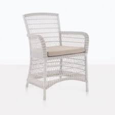 Hampton White Wicker Dining Arm Chair Wicker Dining Chairs Teak Dining Chairs Dining Arm Chair