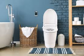 blue boho bathroom smart toilet bidet bathroom decor